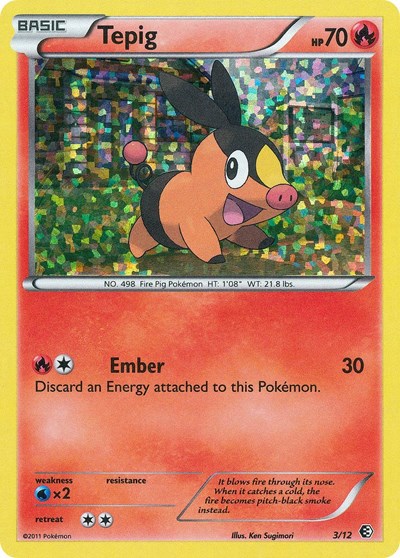 Tepig 3 12 (M11) #003/012 Promo (Holofoil Heavily Played) McDonald's Promos 2011 Pokemon: 2011
