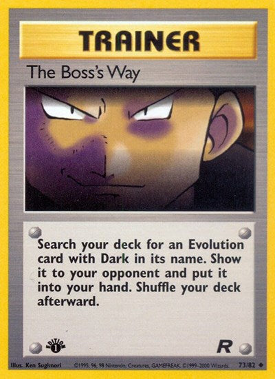 The Bosss Way (TR) #73/82 Uncommon (Unlimited Near Mint) Team Rocket Pokemon: 2000
