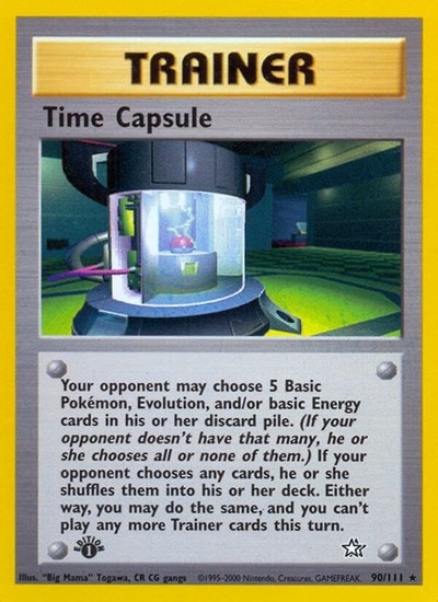 Time Capsule (N1) #090/111 Rare (Unlimited Moderately Played) Neo Genesis Pokemon: 2000