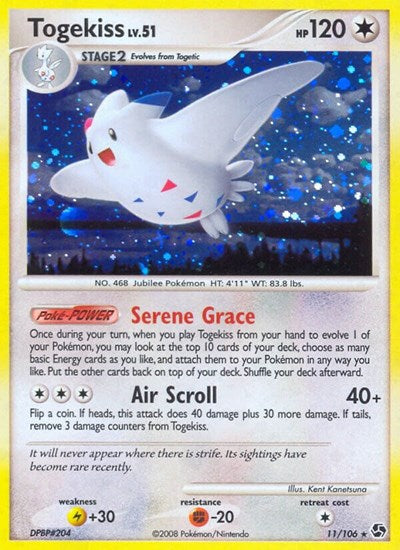 Togekiss (GE) #11/106 Holo Rare (Reverse Holofoil Heavily Played) Great Encounters Pokemon: 2008