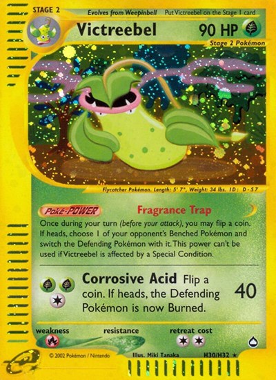 Victreebel H30 (AQ) #H30/H32 Holo Rare (Holofoil Damaged) Aquapolis Pokemon: 2003