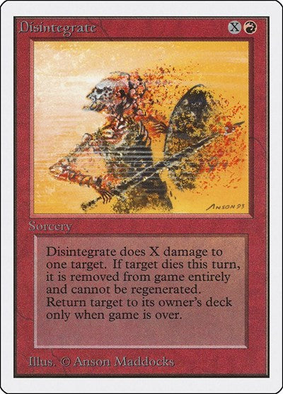 Disintegrate (2ED) #141 Common (Heavily Played) Unlimited Edition Magic: The Gathering: 1993