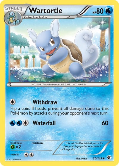 Wartortle (BCR) #30/149 Uncommon (Near Mint) Boundaries Crossed Pokemon: 2012