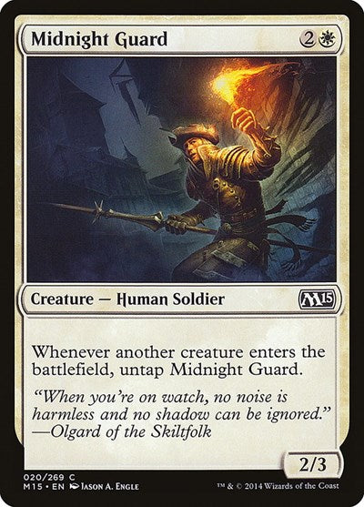 Midnight Guard (M15) #20 Common (Foil Lightly Played) Magic 2015 (M15) Magic: The Gathering: 2014