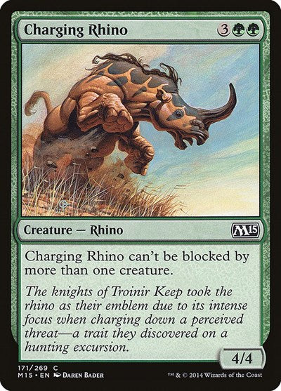 Charging Rhino (M15) #171 Common (Lightly Played) Magic 2015 (M15) Magic: The Gathering: 2014