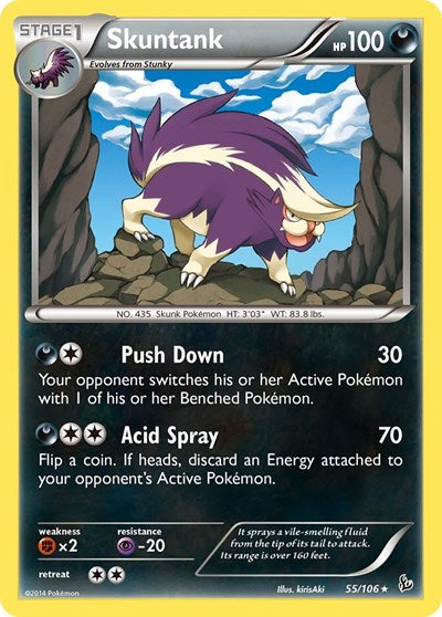 Skuntank (FLF) #55/106 Rare (Reverse Holofoil Lightly Played) XY - Flashfire Pokemon: 2014
