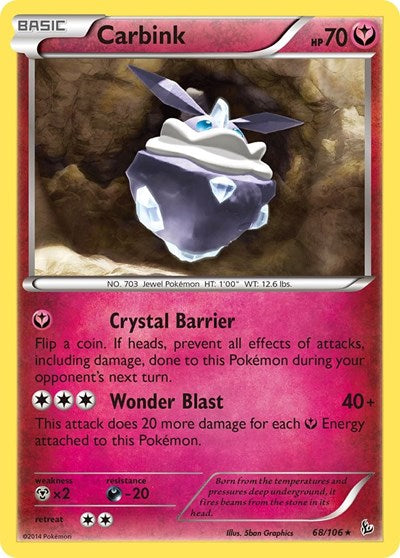 Carbink (FLF) #68/106 Holo Rare (Holofoil Heavily Played) XY - Flashfire Pokemon: 2014