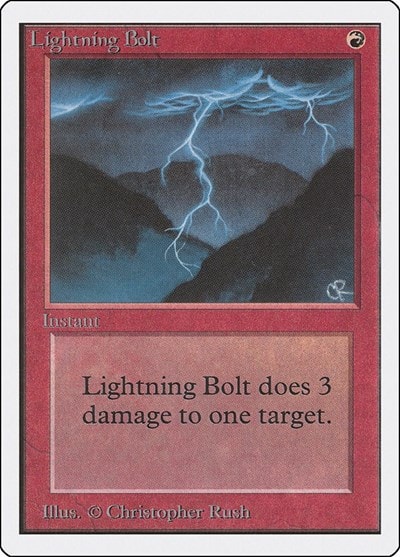 Lightning Bolt (2ED) #162 Common (Moderately Played) Unlimited Edition Magic: The Gathering: 1993
