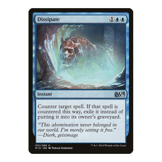 Dissipate (M15) #51 Uncommon (Damaged) Magic 2015 (M15) Magic: The Gathering: 2014