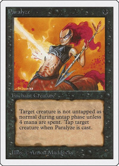 Paralyze (2ED) #120 Common (Heavily Played) Unlimited Edition Magic: The Gathering: 1993
