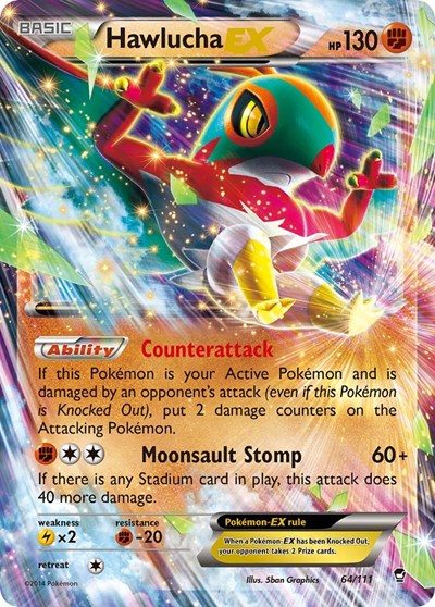 Hawlucha EX (FFI) #64/111 Ultra Rare XY - Furious Fists Pokemon: 2014