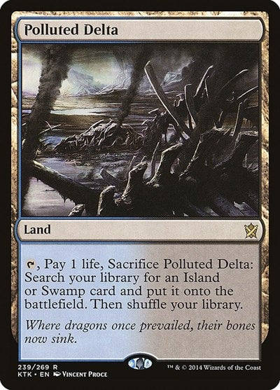Polluted Delta (KTK) #239 Rare (Heavily Played) Khans of Tarkir Magic: The Gathering: 2014