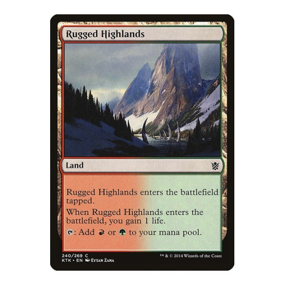 Rugged Highlands (KTK) #240 Common (Lightly Played) Khans of Tarkir Magic: The Gathering: 2014