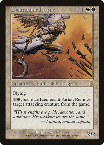 Lieutenant Kirtar (ODY) #29 Rare (Lightly Played) Odyssey Magic: The Gathering: 2001