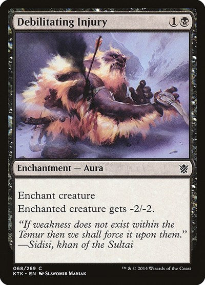 Debilitating Injury (KTK) #68 Common (Moderately Played) Khans of Tarkir Magic: The Gathering: 2014