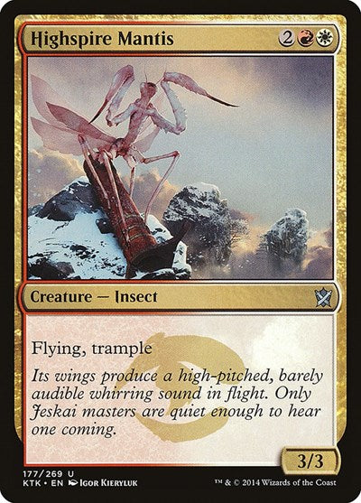 Highspire Mantis (KTK) #177 Uncommon (Lightly Played) Khans of Tarkir Magic: 2014