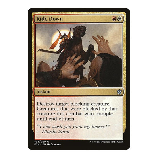 Ride Down (KTK) #194 Uncommon (Moderately Played) Khans of Tarkir Magic: The Gathering: 2014
