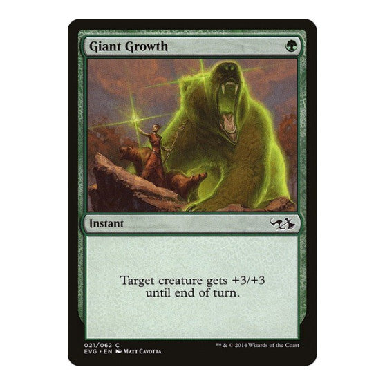 Giant Growth (EVG) (DD3) #21 Common (Moderately Played) Duel Decks: Anthology Magic: The Gathering: 2014