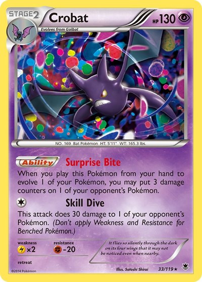 Crobat (PHF) #33/119 Rare (Moderately Played) XY - Phantom Forces Pokemon: 2014