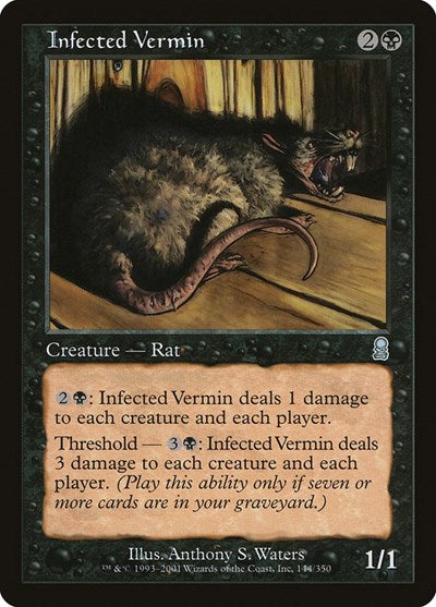 Infected Vermin (ODY) #144 Uncommon (Heavily Played) Odyssey Magic: The Gathering: 2001
