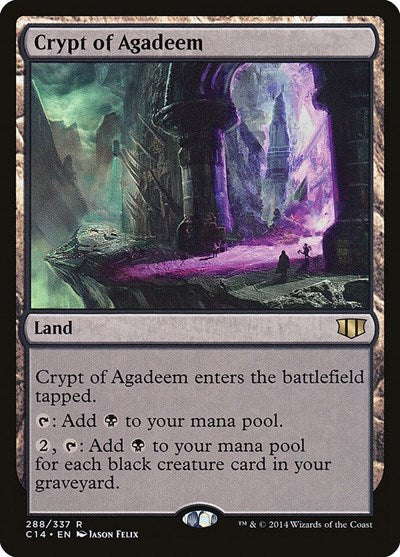 Crypt of Agadeem (C14) #288 Rare (Moderately Played) Commander 2014 Magic: The Gathering: 2014