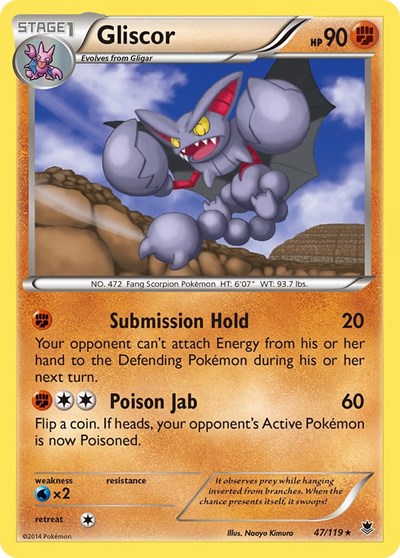 Gliscor (PHF) #47/119 Rare (Reverse Holofoil Moderately Played) XY - Phantom Forces Pokemon: 2014