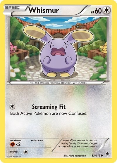 Whismur (PHF) #83/119 Common (Reverse Holofoil Near Mint) XY - Phantom Forces Pokemon: 2014