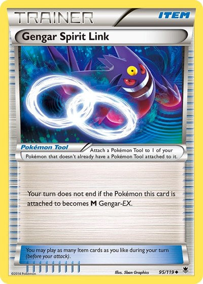 Gengar Spirit Link (PHF) #95/119 Uncommon (Damaged) XY - Phantom Forces Pokemon: 2014