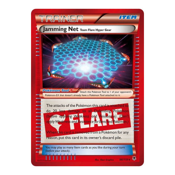 Jamming Net (PHF) #98/119 Holo Rare (Holofoil Damaged) XY - Phantom Forces Pokemon: 2014