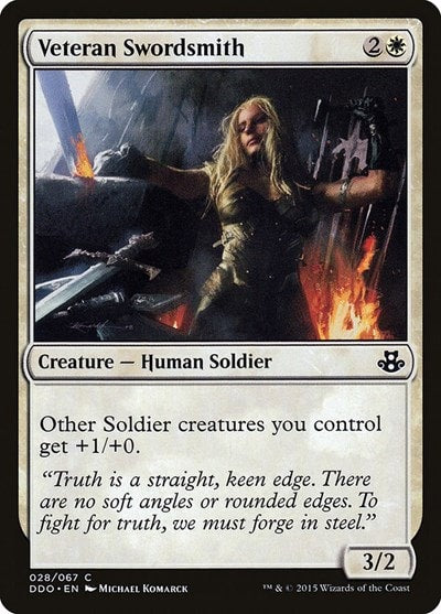 Veteran Swordsmith (DDO) #28 Common (Moderately Played) Duel Decks: Elspeth vs. Kiora Magic: The Gathering: 2015