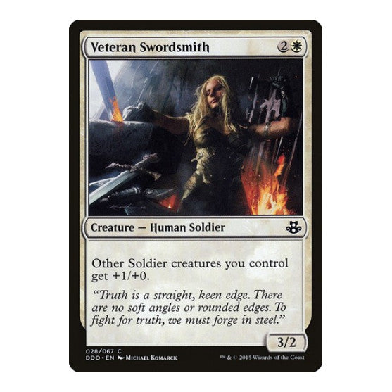 Veteran Swordsmith (DDO) #28 Common (Moderately Played) Duel Decks: Elspeth vs. Kiora Magic: The Gathering: 2015