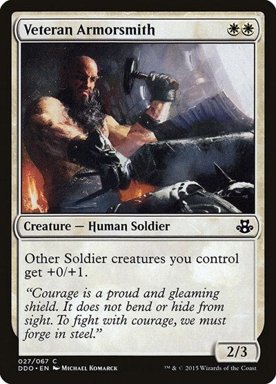 Veteran Armorsmith (DDO) #27 Common (Moderately Played) Duel Decks: Elspeth vs. Kiora Magic: The Gathering: 2015