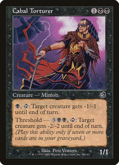 Cabal Torturer (TOR) #53 Common (Heavily Played) Torment Magic: The Gathering: 2002