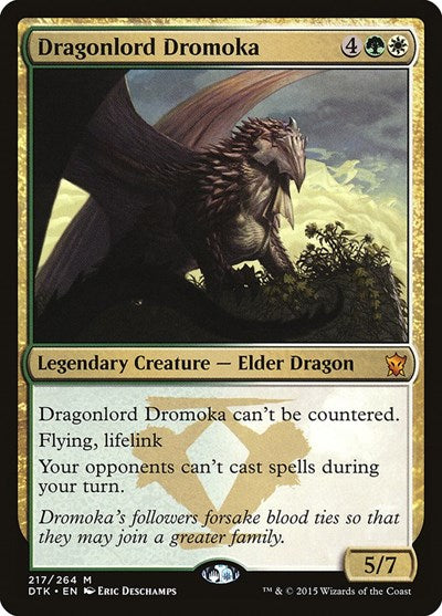 Dragonlord Dromoka (DTK) #217 Mythic Rare (Lightly Played) Dragons of Tarkir Magic: The Gathering: 2015
