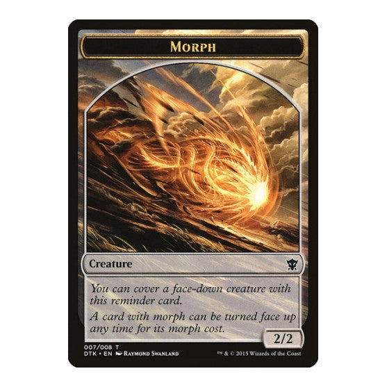 Morph Token (DTK) #7 T (Moderately Played) Dragons of Tarkir Magic: The Gathering: 2015