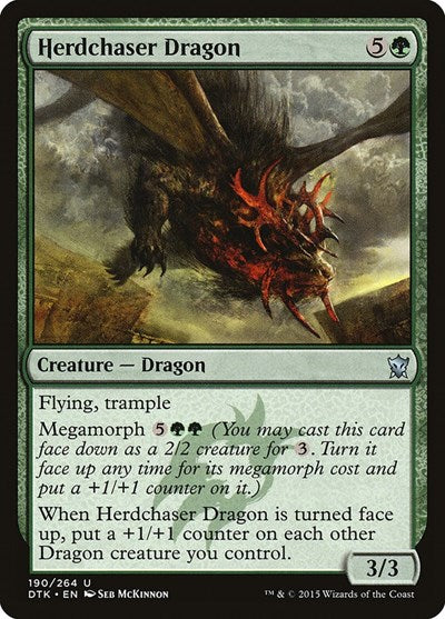 Herdchaser Dragon (DTK) #190 Uncommon (Lightly Played) Dragons of Tarkir Magic: The Gathering: 2015