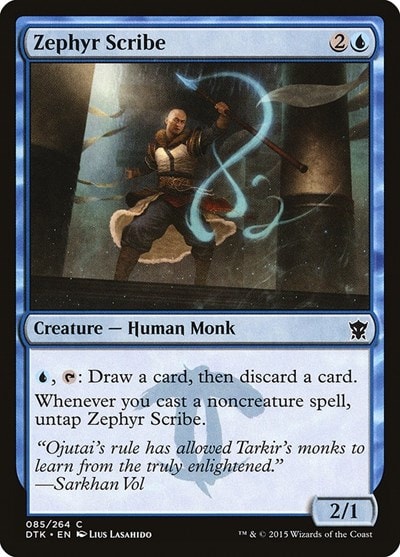 Zephyr Scribe (DTK) #85 Common (Heavily Played) Dragons of Tarkir Magic: The Gathering: 2015