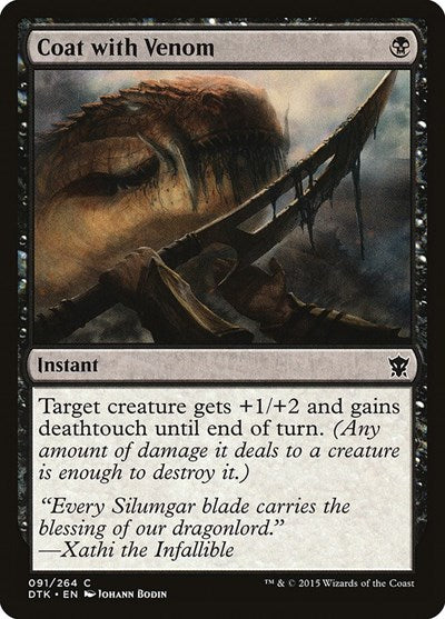 Coat with Venom (DTK) #91 Common (Heavily Played) Dragons of Tarkir Magic: The Gathering: 2015