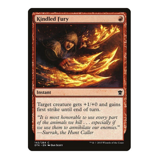 Kindled Fury (DTK) #142 Common (Heavily Played) Dragons of Tarkir Magic: The Gathering: 2015