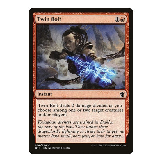 Twin Bolt (DTK) #164 Common (Moderately Played) Dragons of Tarkir Magic: The Gathering: 2015