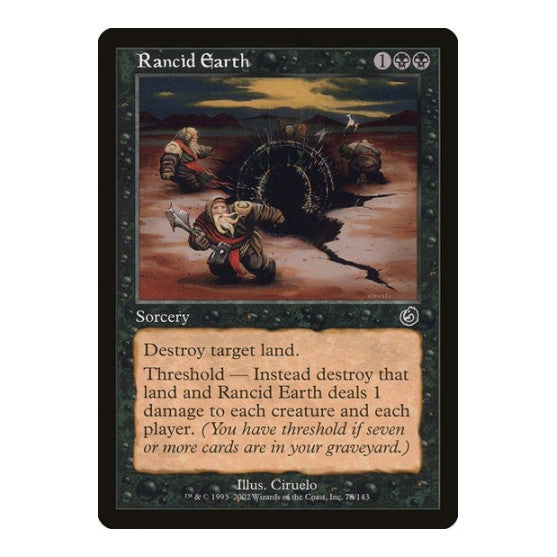 Rancid Earth (TOR) #78 Common (Heavily Played) Torment Magic: The Gathering: 2002