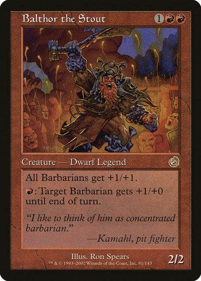 Balthor the Stout (TOR) #91 Rare (Lightly Played) Torment Magic: The Gathering: 2002