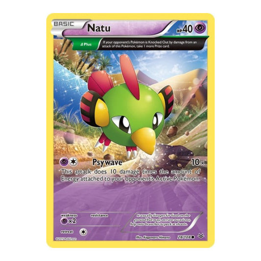 Natu (28 Delta) (ROS) #28/108 Common (Reverse Holofoil Moderately Played) XY - Roaring Skies Pokemon: 2015