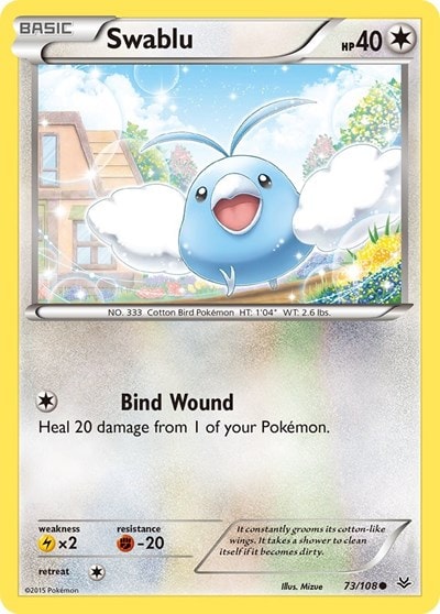 Swablu (ROS) #73/108 Common (Reverse Holofoil Near Mint) XY - Roaring Skies Pokemon: 2015