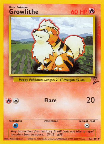 Growlithe (42/130) [Base Set 2]